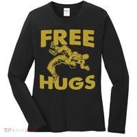 Free Hugs T Wrestling Gift For Coach Wrestler Women's Long Sleeve Shirt thumb 0