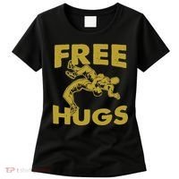 Free Hugs T Wrestling Gift For Coach Wrestler Women's T-Shirt thumb 0