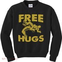 Free Hugs T Wrestling Gift For Coach Wrestler Kids Sweatshirt thumb 0