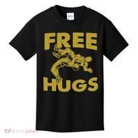 Free Hugs T Wrestling Gift For Coach Wrestler Kids T-Shirt thumb 0