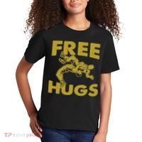 Free Hugs T Wrestling Gift For Coach Wrestler Kids T-Shirt thumb 2