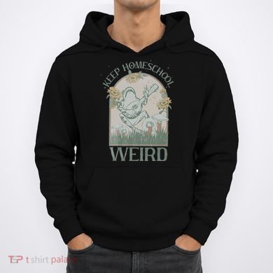 Funny Homeschool Teaching Keep Homeschool Weird Frog Mushroom Hoodie