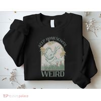Funny Homeschool Teaching Keep Homeschool Weird Frog Mushroom Sweatshirt thumb 2
