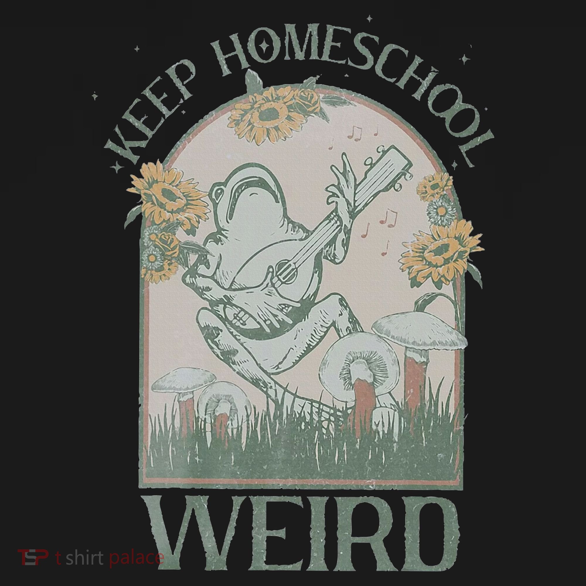 Funny Homeschool Teaching Keep Homeschool Weird Frog Mushroom Sweatshirt