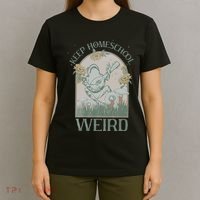 Funny Homeschool Teaching Keep Homeschool Weird Frog Mushroom T-Shirt thumb 4