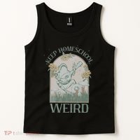 Funny Homeschool Teaching Keep Homeschool Weird Frog Mushroom Tank Top thumb 2