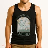 Funny Homeschool Teaching Keep Homeschool Weird Frog Mushroom Tank Top thumb 3