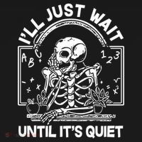 Funny Halloween Teacher Skeleton I'll Just Wait Until It's Quiet Backpack thumb 2