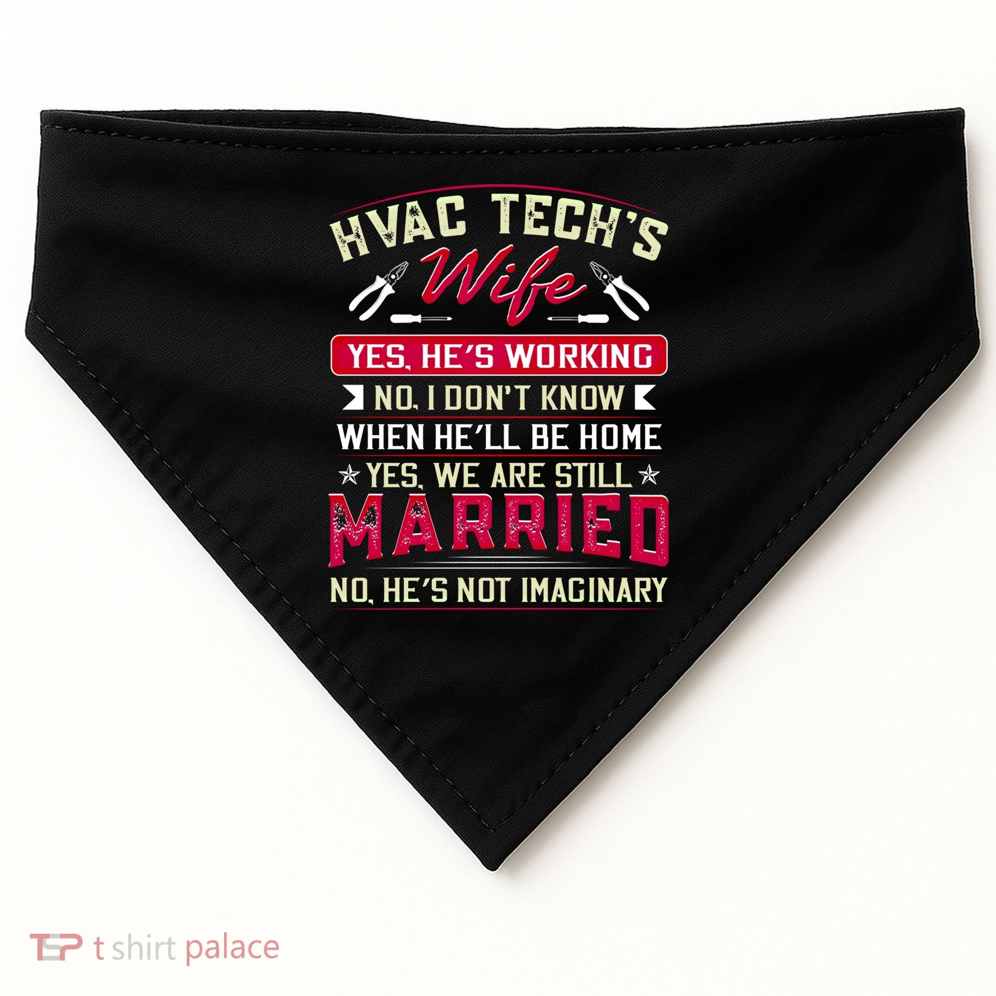 Funny Hvac Tech Wife Hvac Technicians Friend Mom Gift USA-Made Doggie Bandana