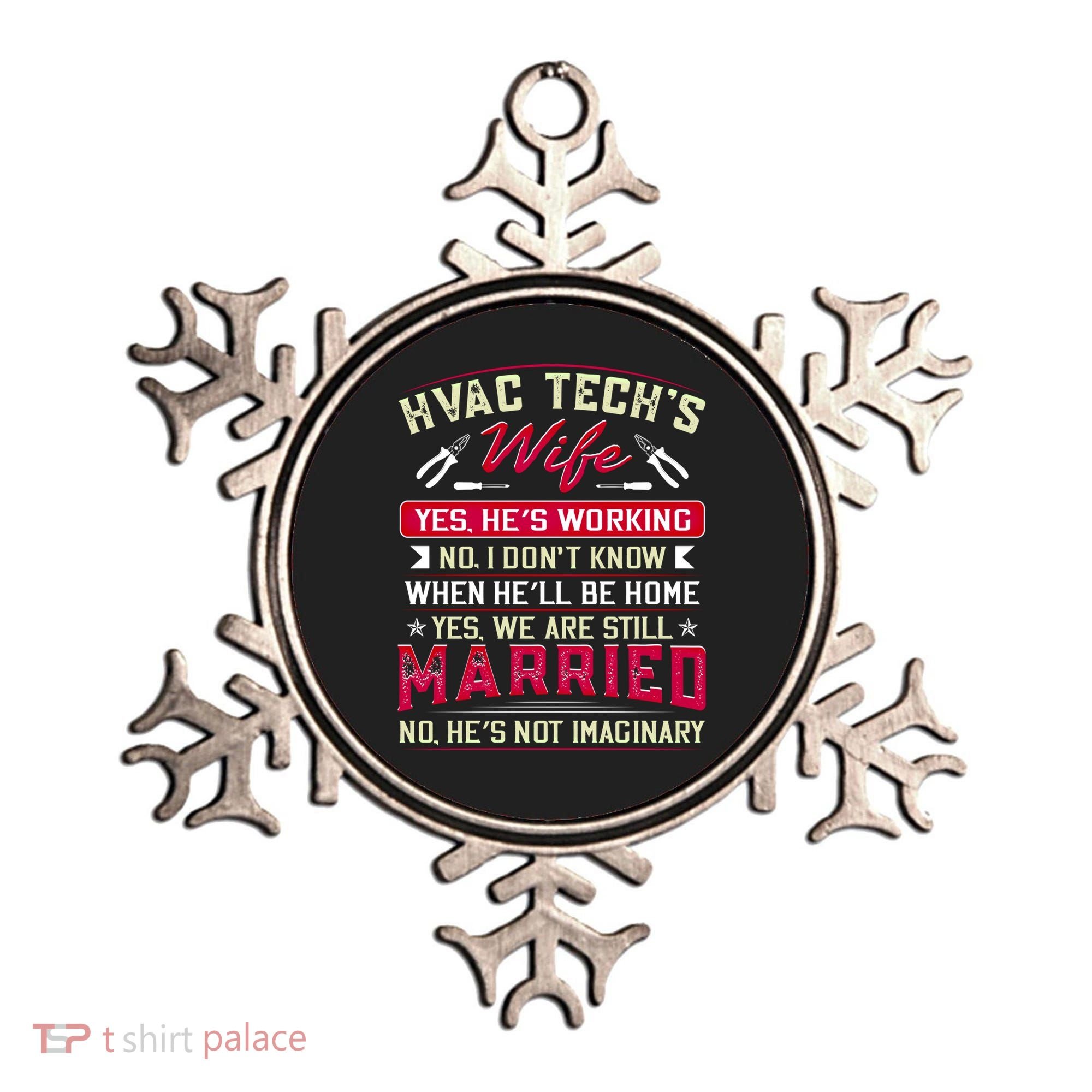 Funny Hvac Tech Wife Hvac Technicians Friend Mom Gift Ornament