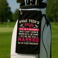 Funny Hvac Tech Wife Hvac Technicians Friend Mom Gift Golf Towel thumb 2