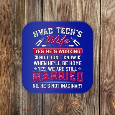 Funny Hvac Tech Wife Hvac Technicians Friend Mom Gift Coaster