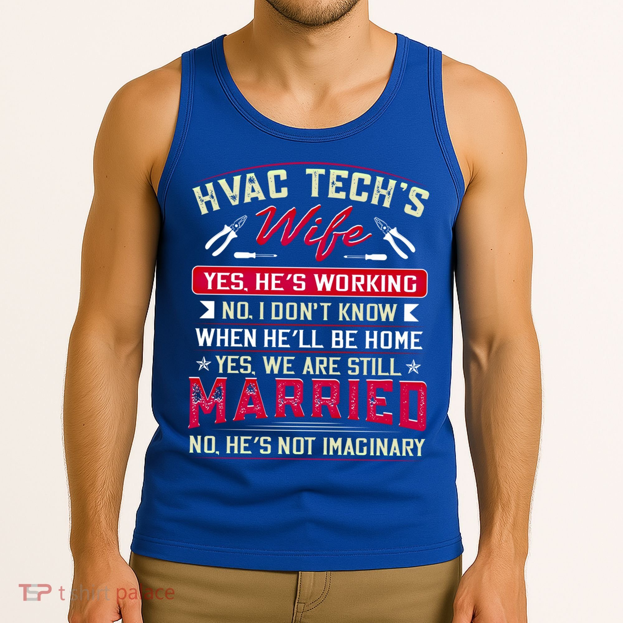 Funny Hvac Tech Wife Hvac Technicians Friend Mom Gift Tank Top