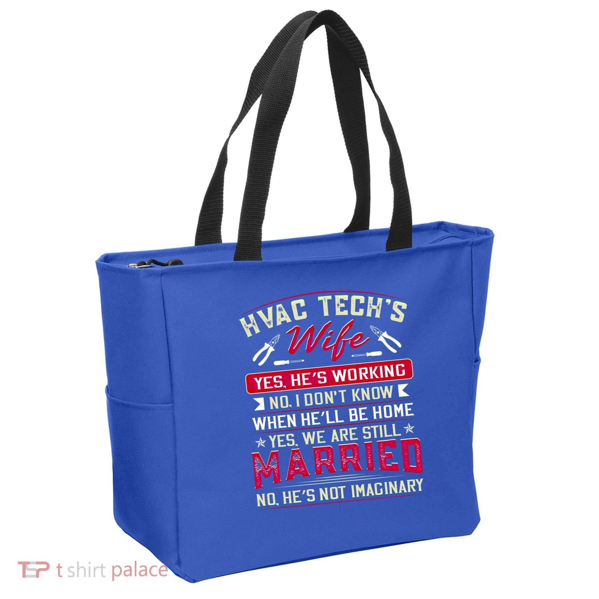 Funny Hvac Tech Wife Hvac Technicians Friend Mom Gift Tote Bag
