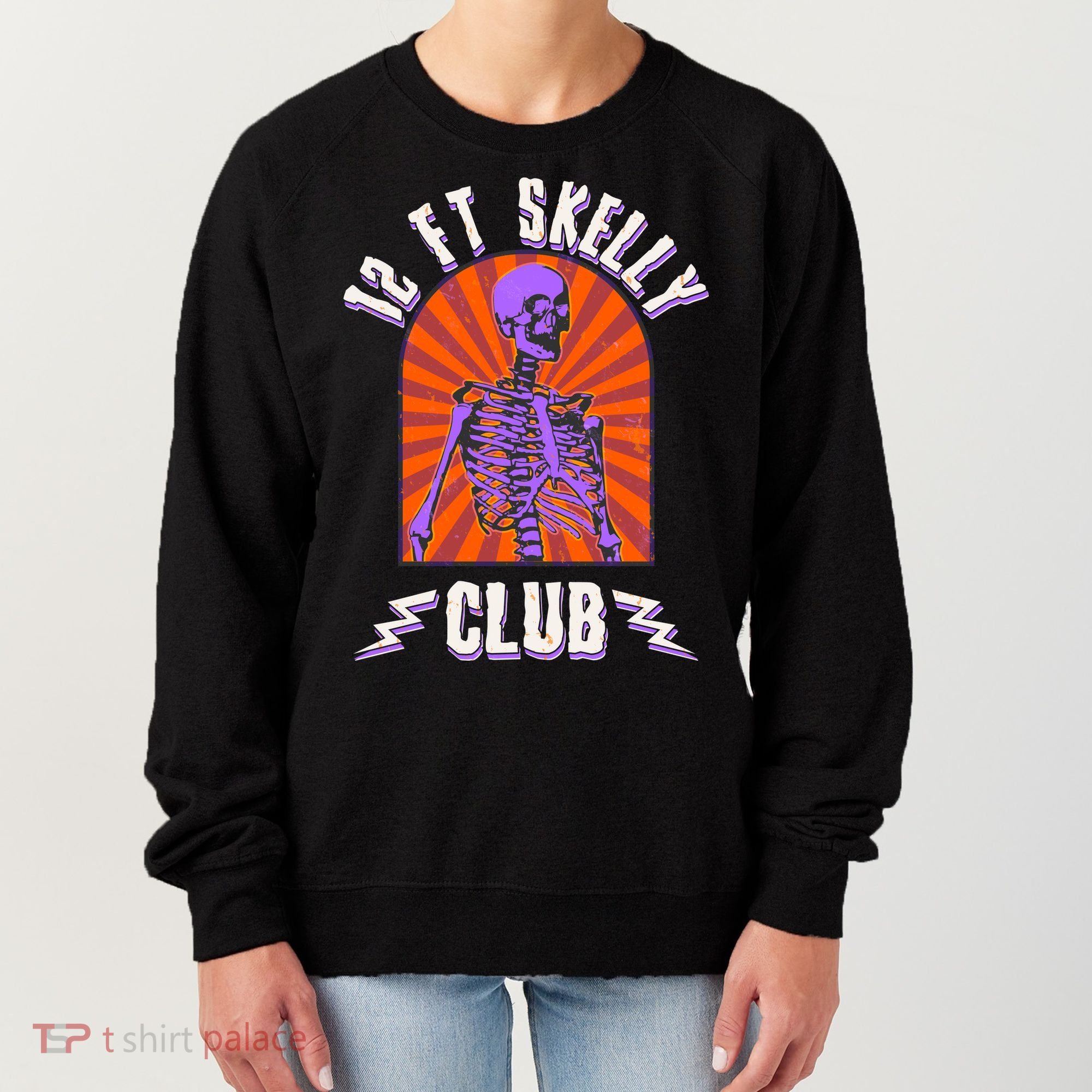 Funny Halloween Twelve Foot Skelly Club Women's Sweatshirt
