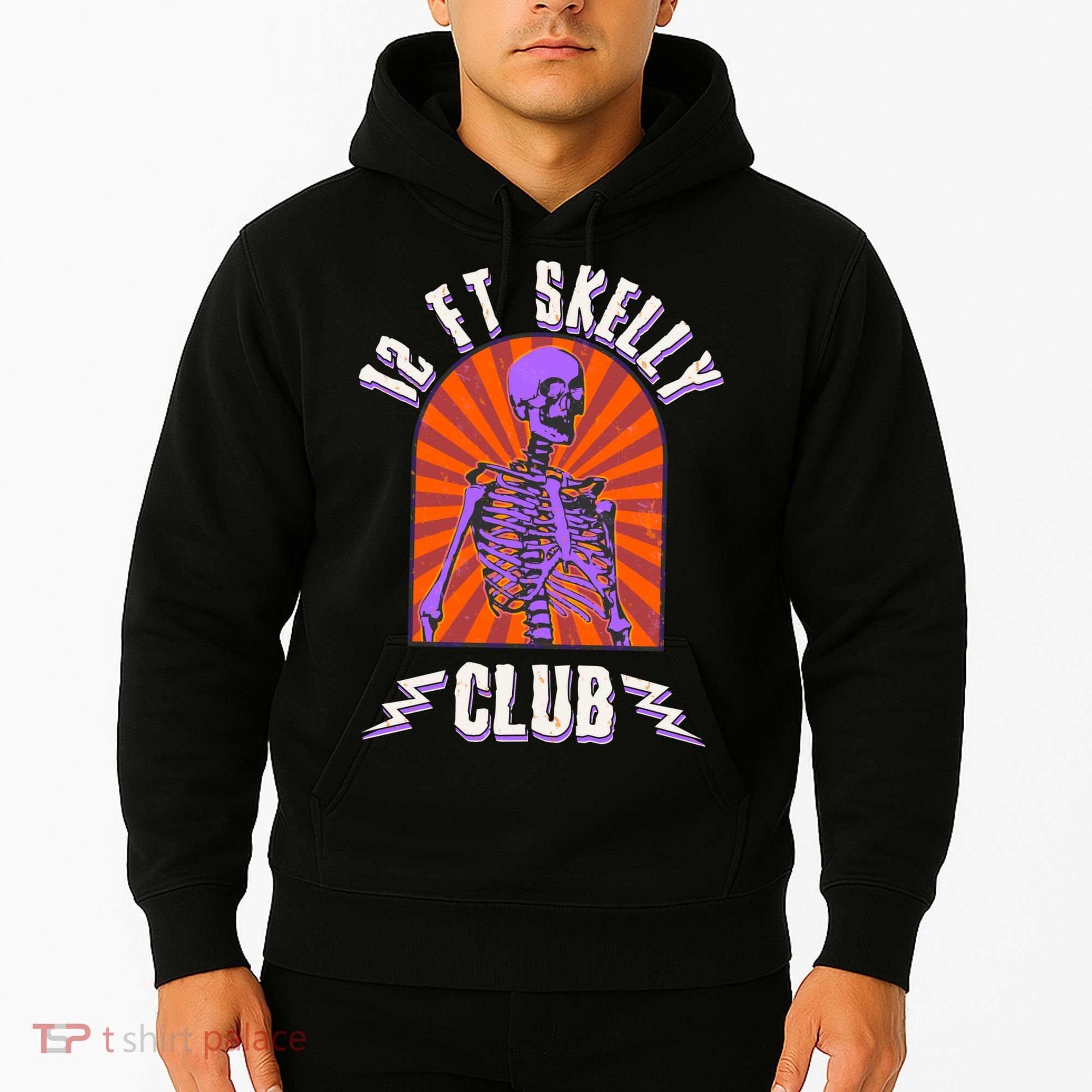 Funny Halloween Twelve Foot Skelly Club Hoodie