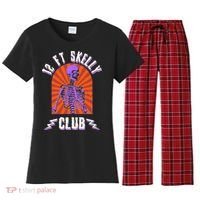 Funny Halloween Twelve Foot Skelly Club Women's Flannel Pajama Set thumb 0