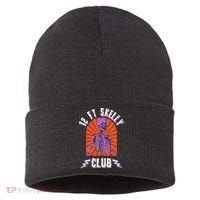 Funny Halloween Twelve Foot Skelly Club Sustainable Knit Beanie thumb 0