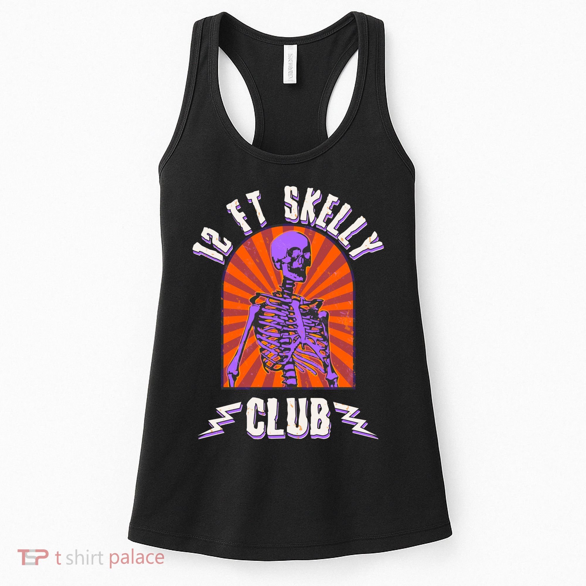 Funny Halloween Twelve Foot Skelly Club Women's Tank Top