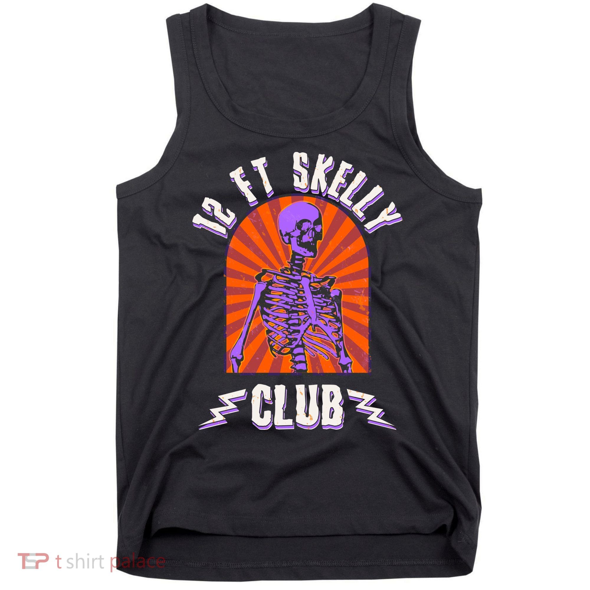 Funny Halloween Twelve Foot Skelly Club Tank Top