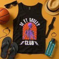 Funny Halloween Twelve Foot Skelly Club Tank Top thumb 4