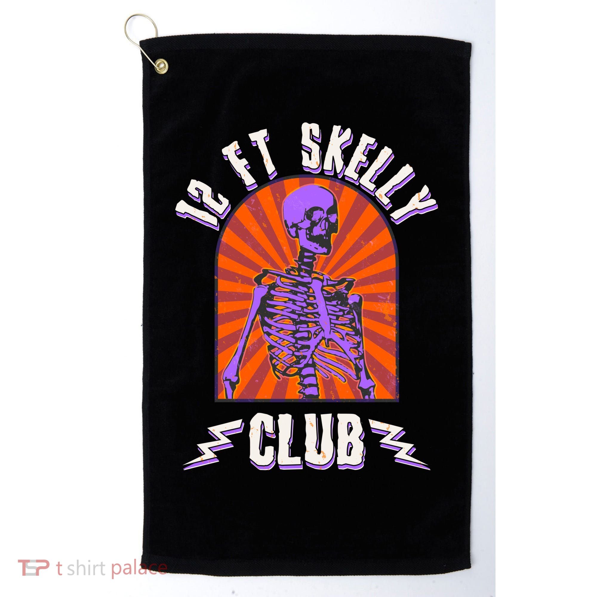 Funny Halloween Twelve Foot Skelly Club Golf Towel