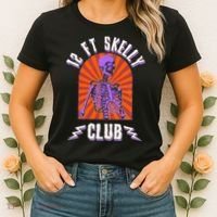 Funny Halloween Twelve Foot Skelly Club Women's T-Shirt thumb 2