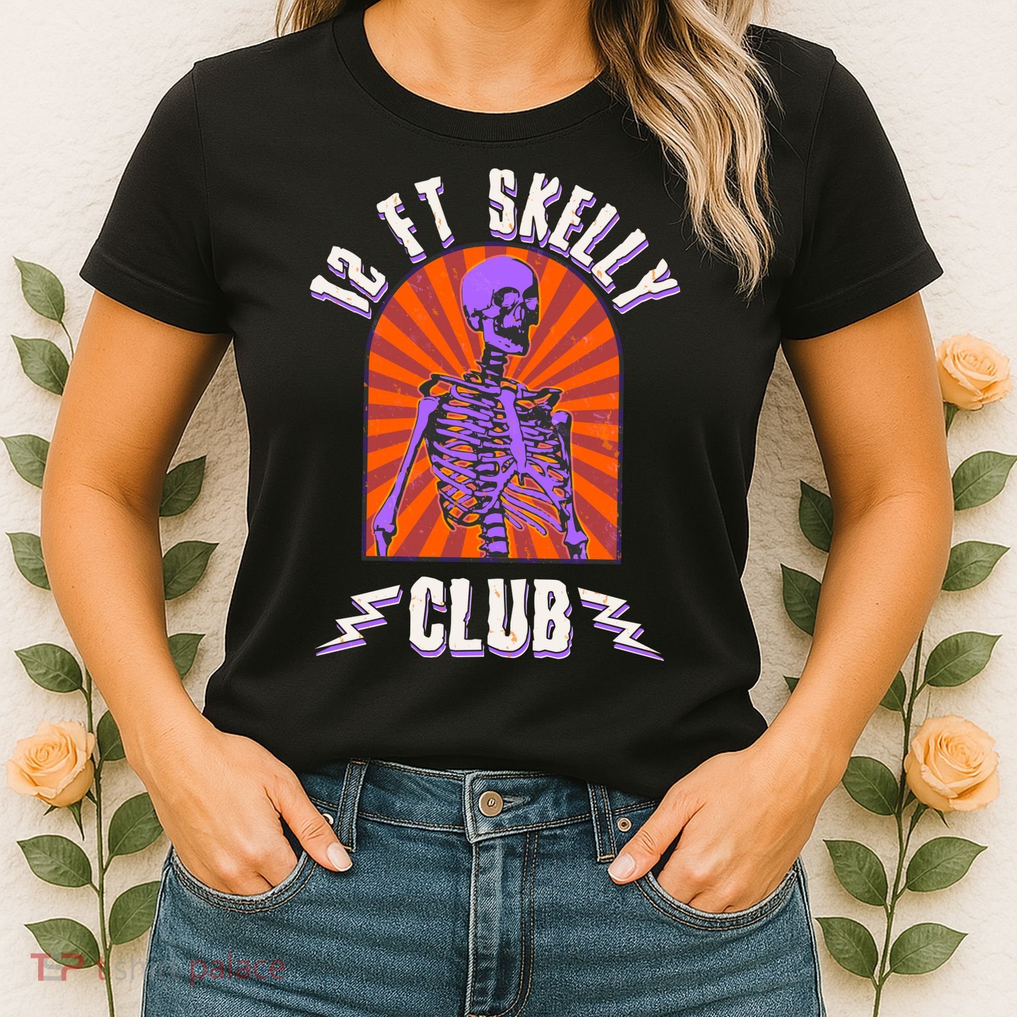 Funny Halloween Twelve Foot Skelly Club Women's T-Shirt