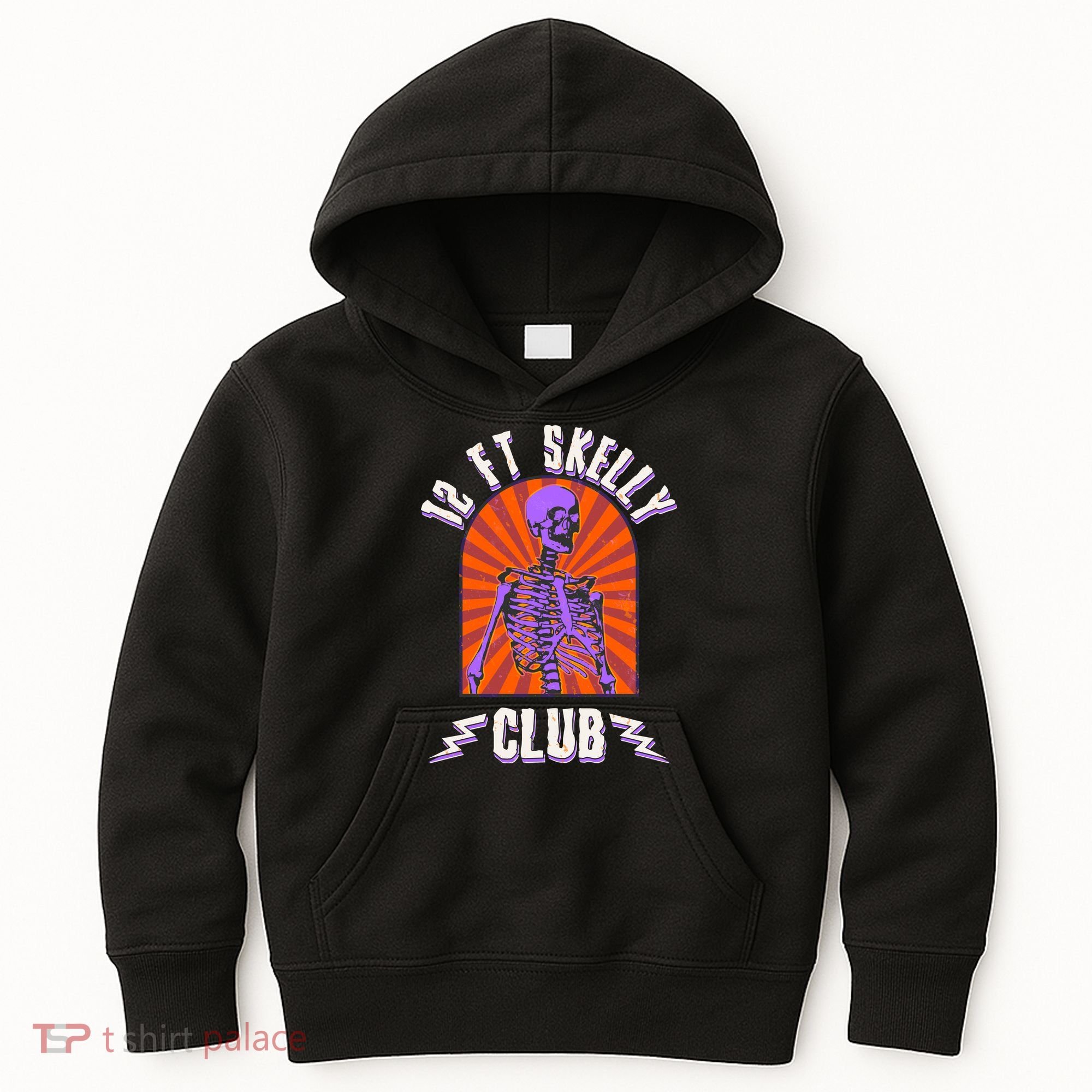 Funny Halloween Twelve Foot Skelly Club Kids Hoodie