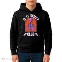 Funny Halloween Twelve Foot Skelly Club Kids Hoodie thumb 4