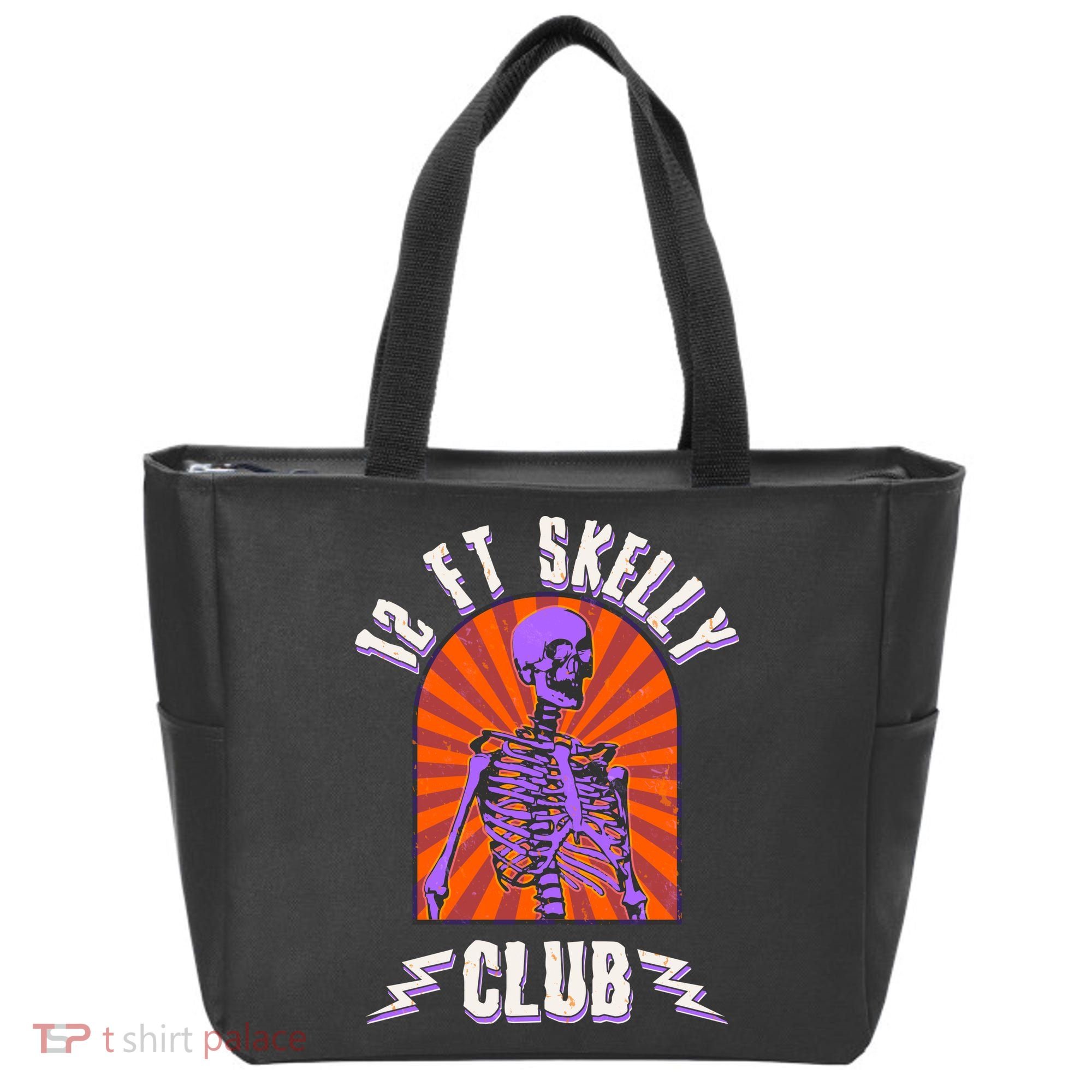 Funny Halloween Twelve Foot Skelly Club Tote Bag