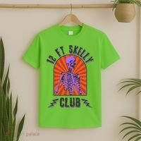 Funny Halloween Twelve Foot Skelly Club T-Shirt thumb 2