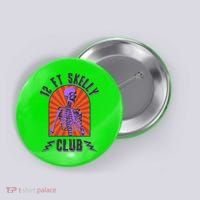 Funny Halloween Twelve Foot Skelly Club Button thumb 0