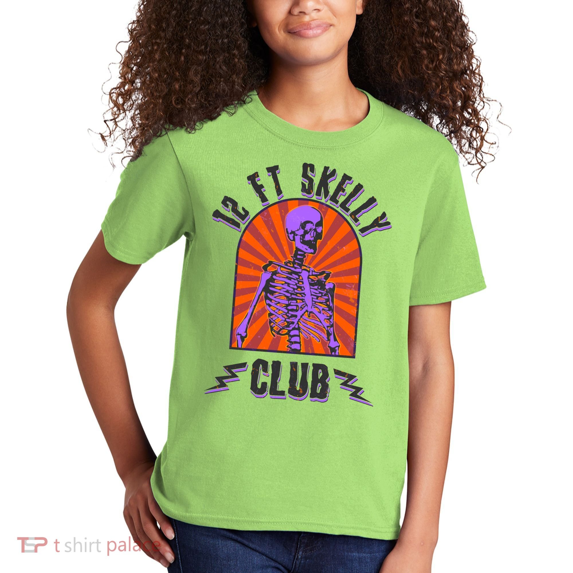Funny Halloween Twelve Foot Skelly Club Kids T-Shirt