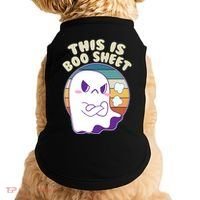 Funny Halloween This Is Boo Sheet Cute Ghost Doggie Tank thumb 0