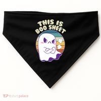 Funny Halloween This Is Boo Sheet Cute Ghost USA-Made Doggie Bandana thumb 0