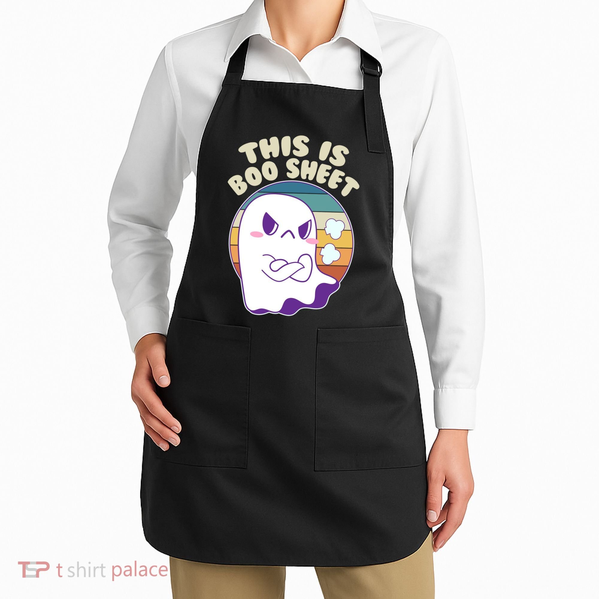 Funny Halloween This Is Boo Sheet Cute Ghost Apron