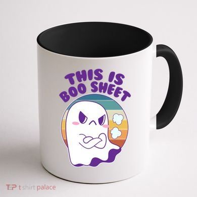 Funny Halloween This Is Boo Sheet Cute Ghost Coffee Mug back