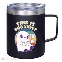 Funny Halloween This Is Boo Sheet Cute Ghost 12oz Stainless Steel Coffee Mug thumb 0