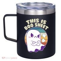 Funny Halloween This Is Boo Sheet Cute Ghost 12oz Stainless Steel Coffee Mug thumb 2