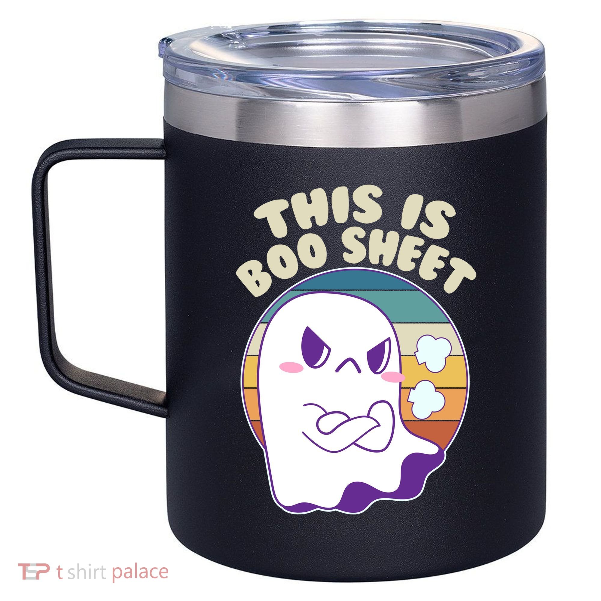 Funny Halloween This Is Boo Sheet Cute Ghost 12oz Stainless Steel Coffee Mug