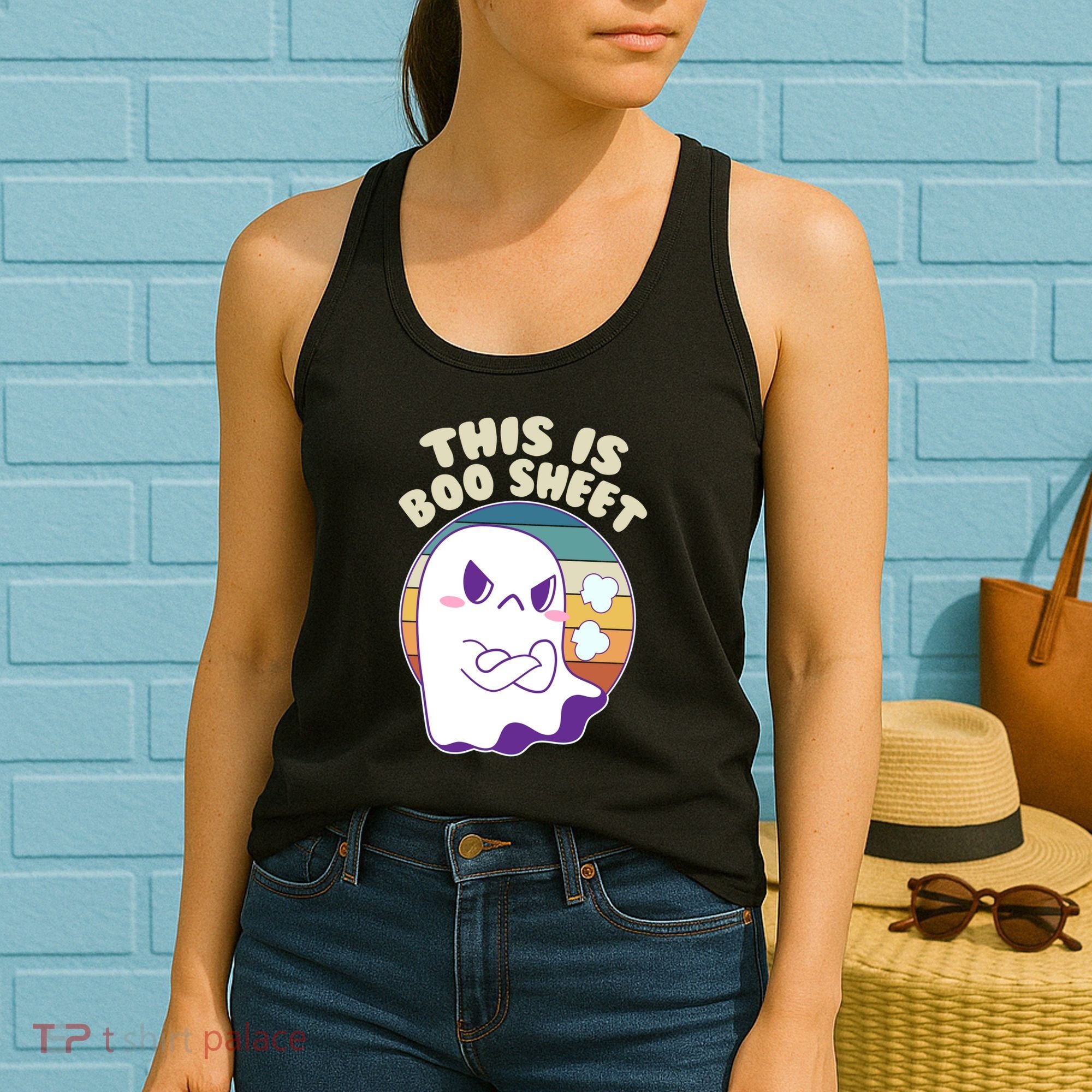 Funny Halloween This Is Boo Sheet Cute Ghost Women's Tank Top