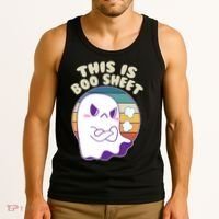 Funny Halloween This Is Boo Sheet Cute Ghost Tank Top thumb 3