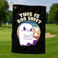 Funny Halloween This Is Boo Sheet Cute Ghost Golf Towel thumb 1
