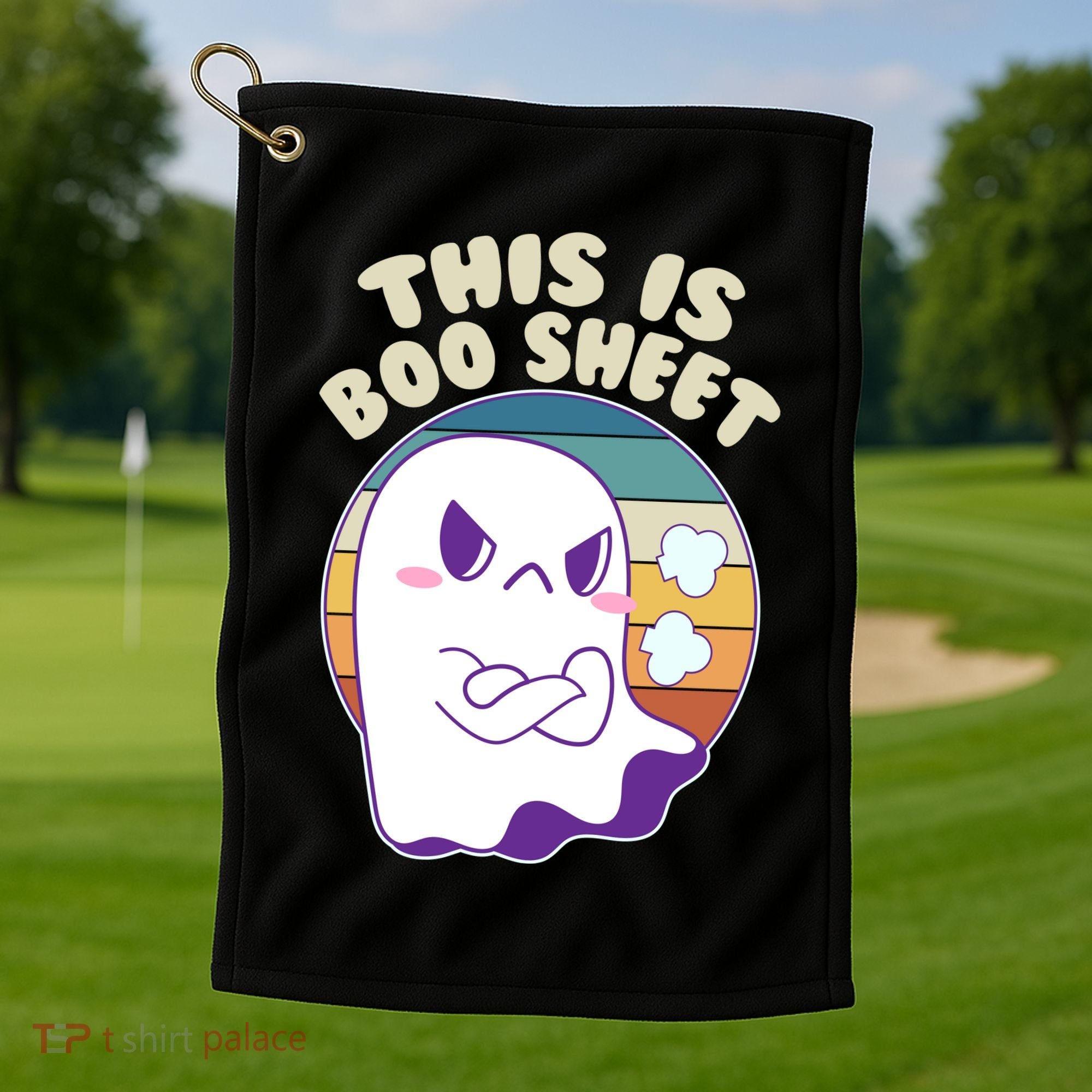 Funny Halloween This Is Boo Sheet Cute Ghost Golf Towel