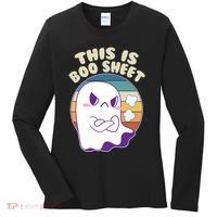 Funny Halloween This Is Boo Sheet Cute Ghost Women's Long Sleeve Shirt thumb 0