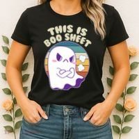 Funny Halloween This Is Boo Sheet Cute Ghost Women's T-Shirt thumb 2