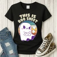 Funny Halloween This Is Boo Sheet Cute Ghost Women's T-Shirt thumb 3