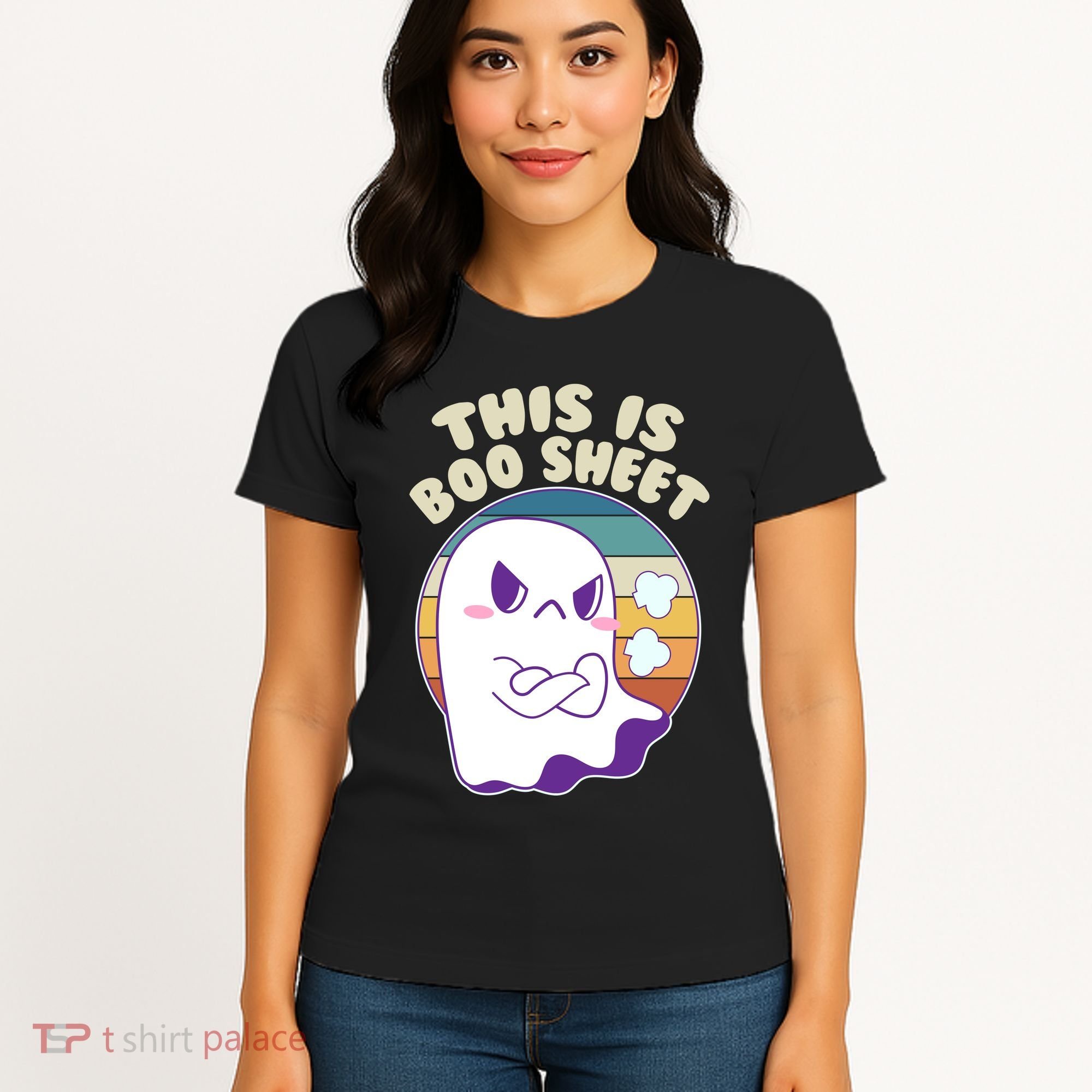 Funny Halloween This Is Boo Sheet Cute Ghost Women's T-Shirt