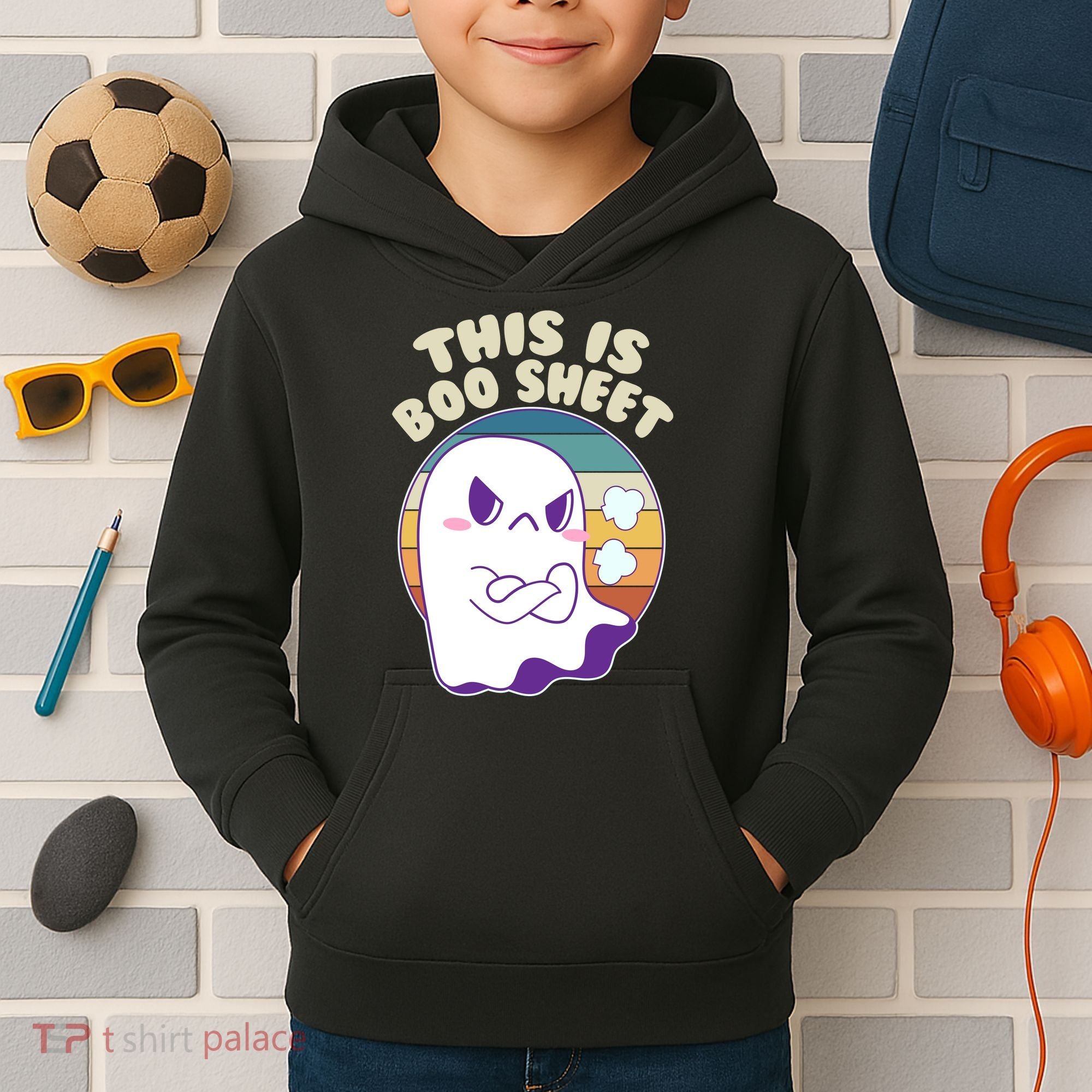 Funny Halloween This Is Boo Sheet Cute Ghost Kids Hoodie